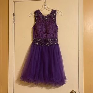 Purple Mini Homecoming Dress